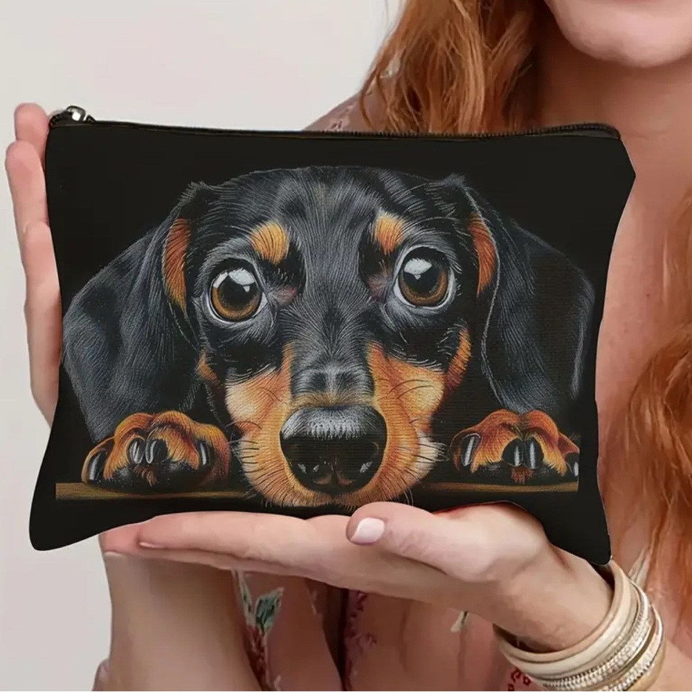 Black and Brown Dachshund Dog Zipper Bag #343